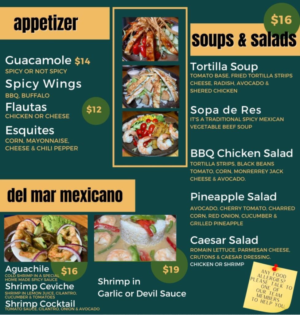 La Casa De Frida Menu 1