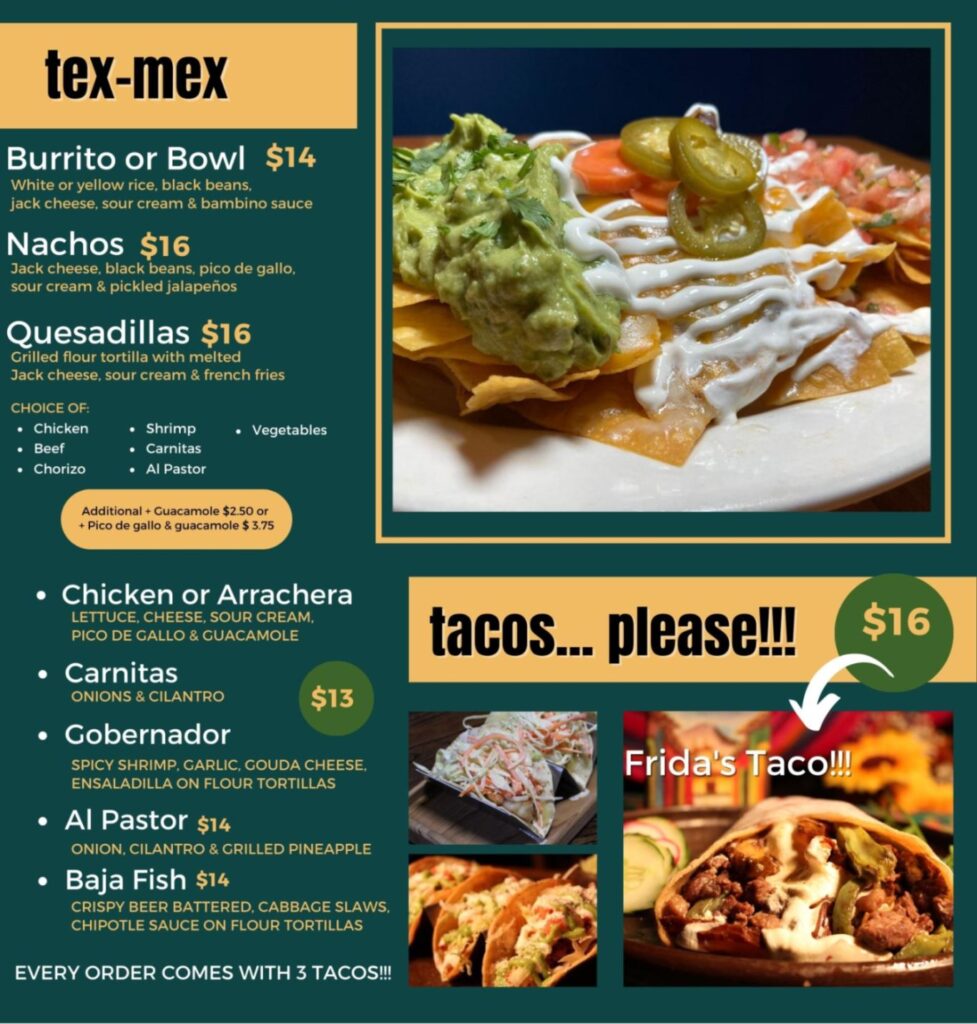 La Casa De Frida Menu 3