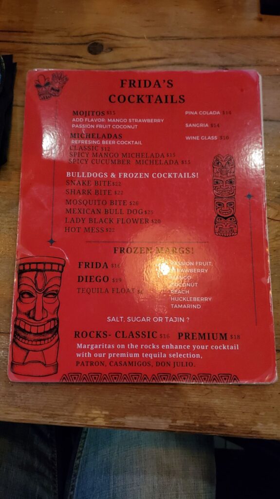 La Casa De Frida Menu 4